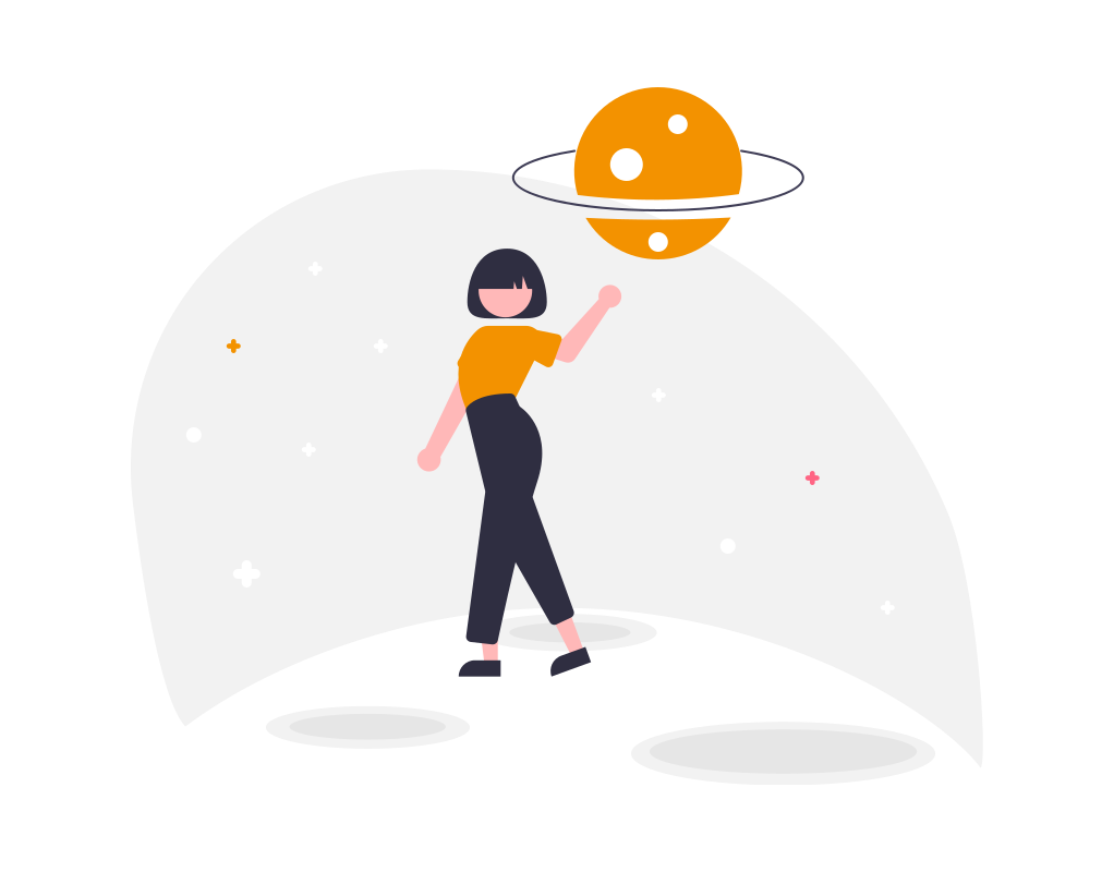 Imagine cu o fată ținând o planetă Imagine cu o fată ținând o planetă